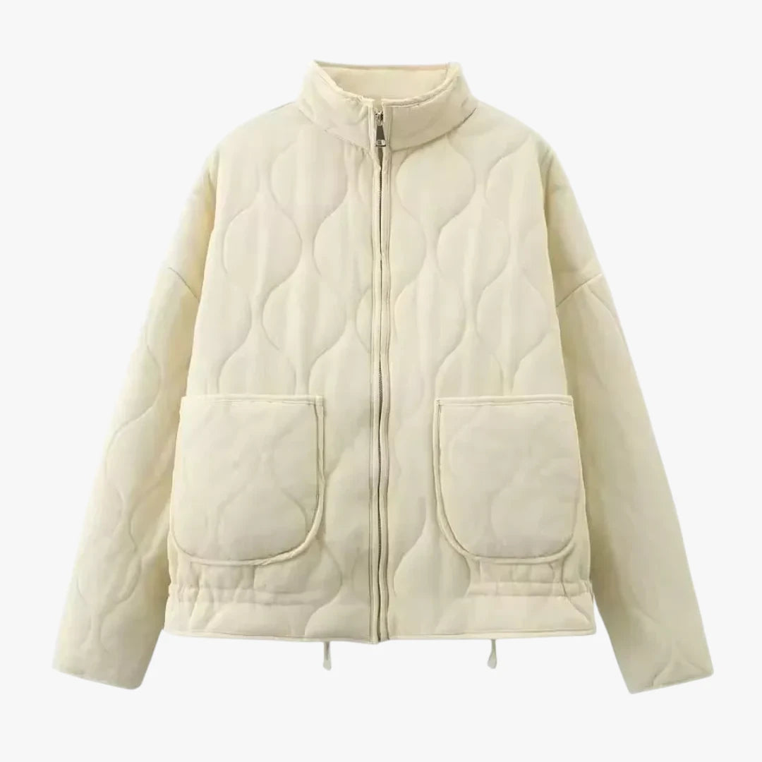 Dame Quiltet Oversize Jakke med Sidelommer