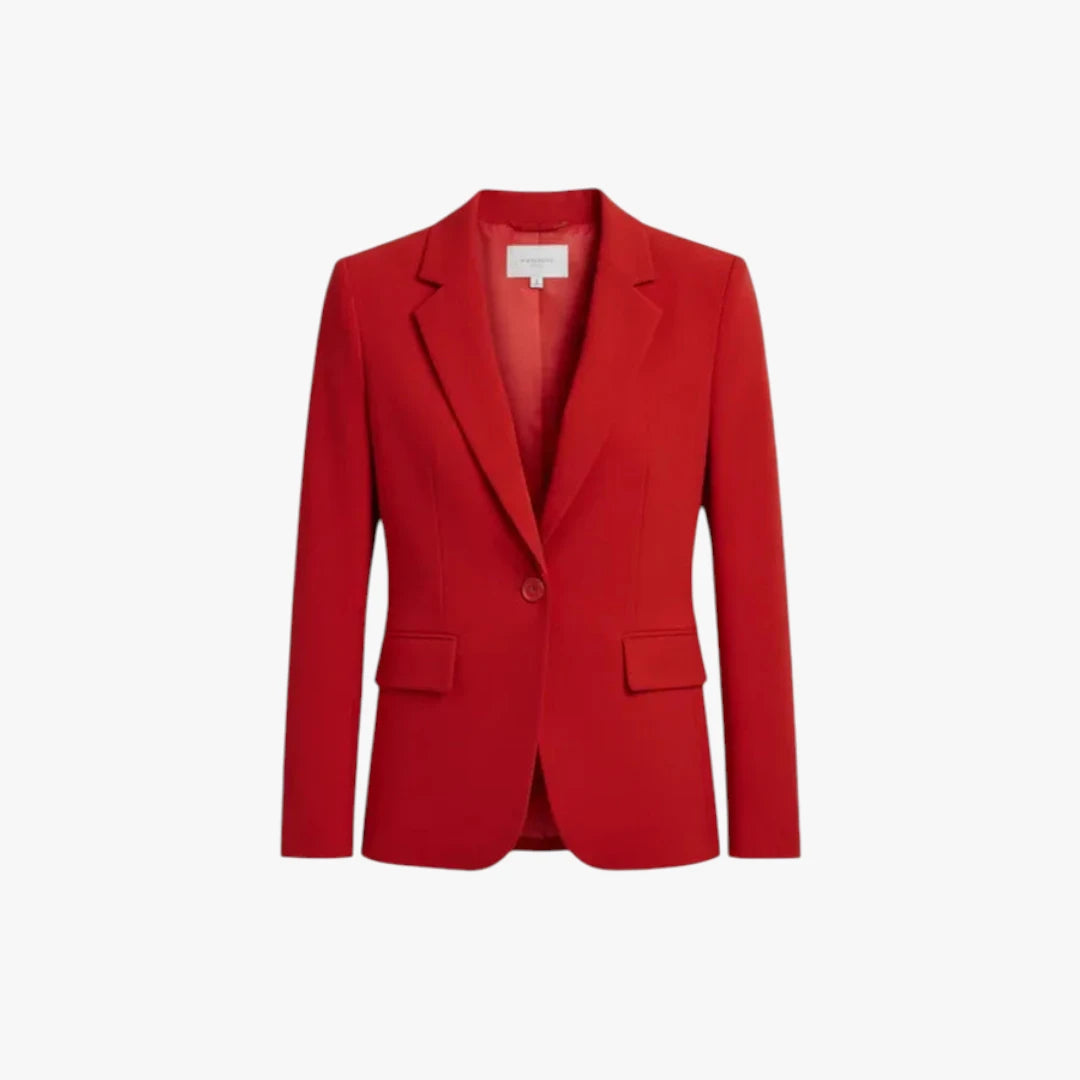 Dame Slim Fit Lang Blazer med Knaplukning