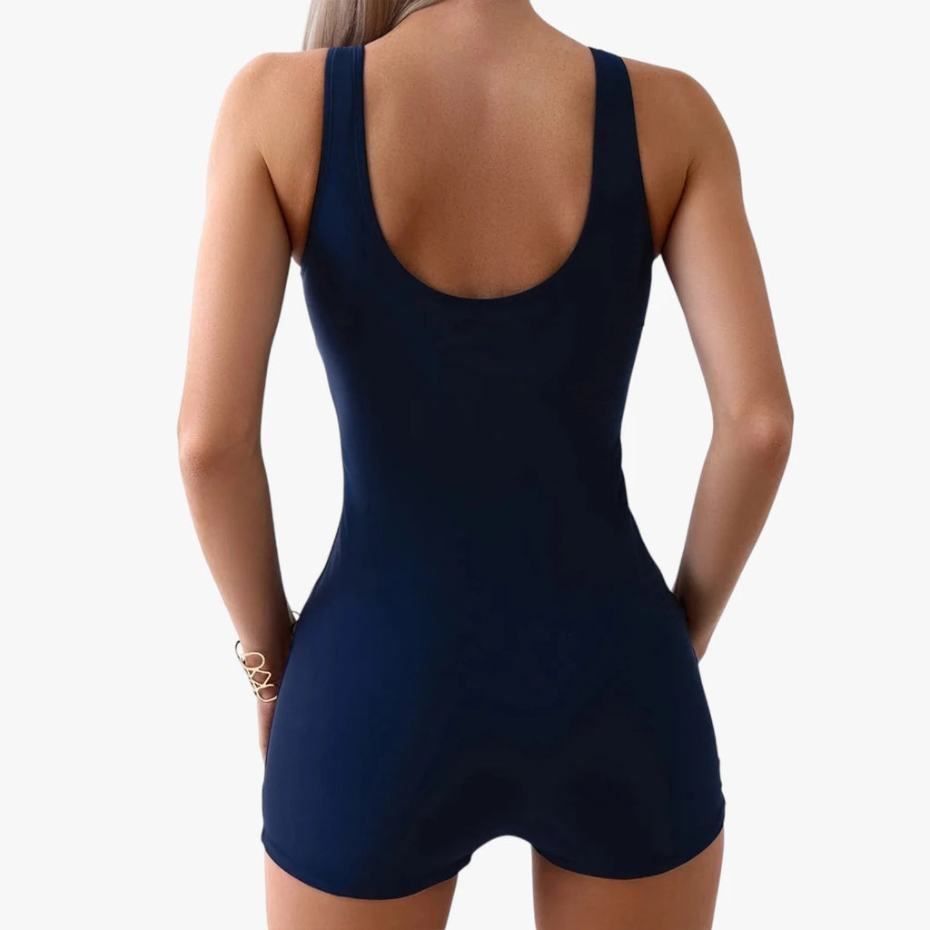 Dame Sporty Badedragt med Shorts og Mønster