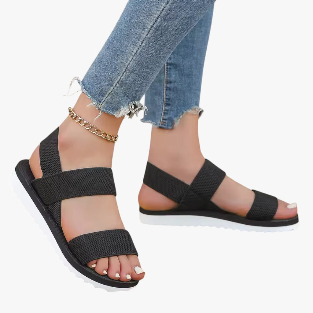 Dame Sunde Flade Sandaler med Rem