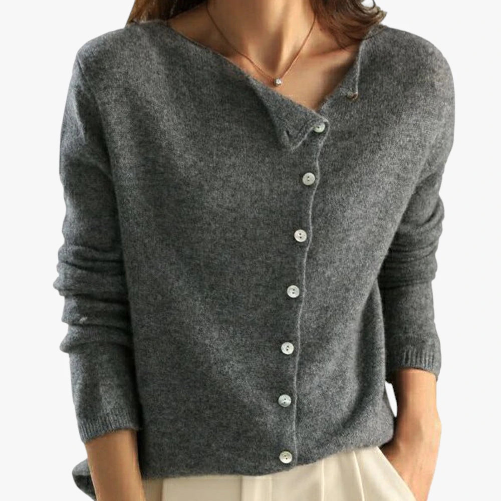 Dame Tynd Cardigan med V-Hals