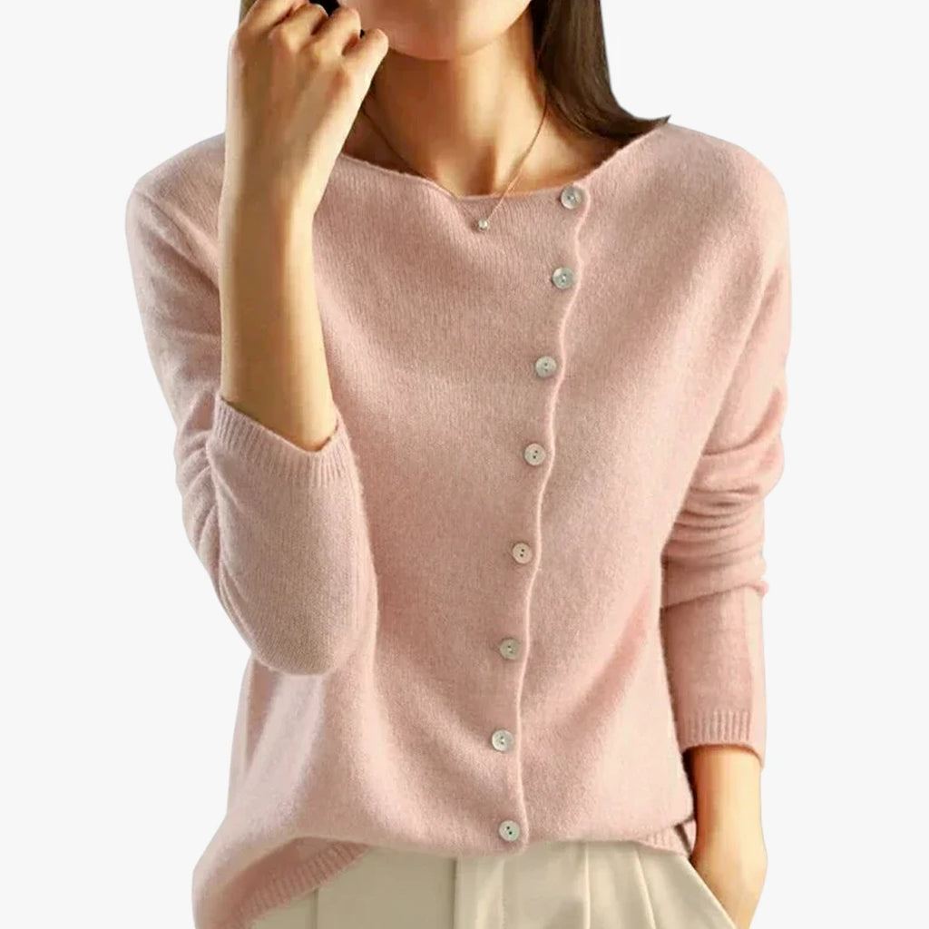 Dame Tynd Cardigan med V-Hals
