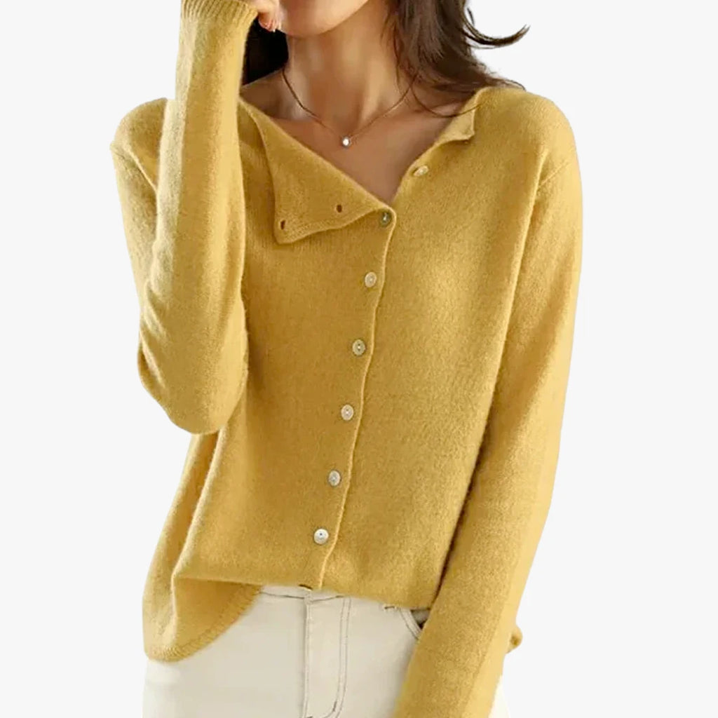 Dame Tynd Cardigan med V-Hals