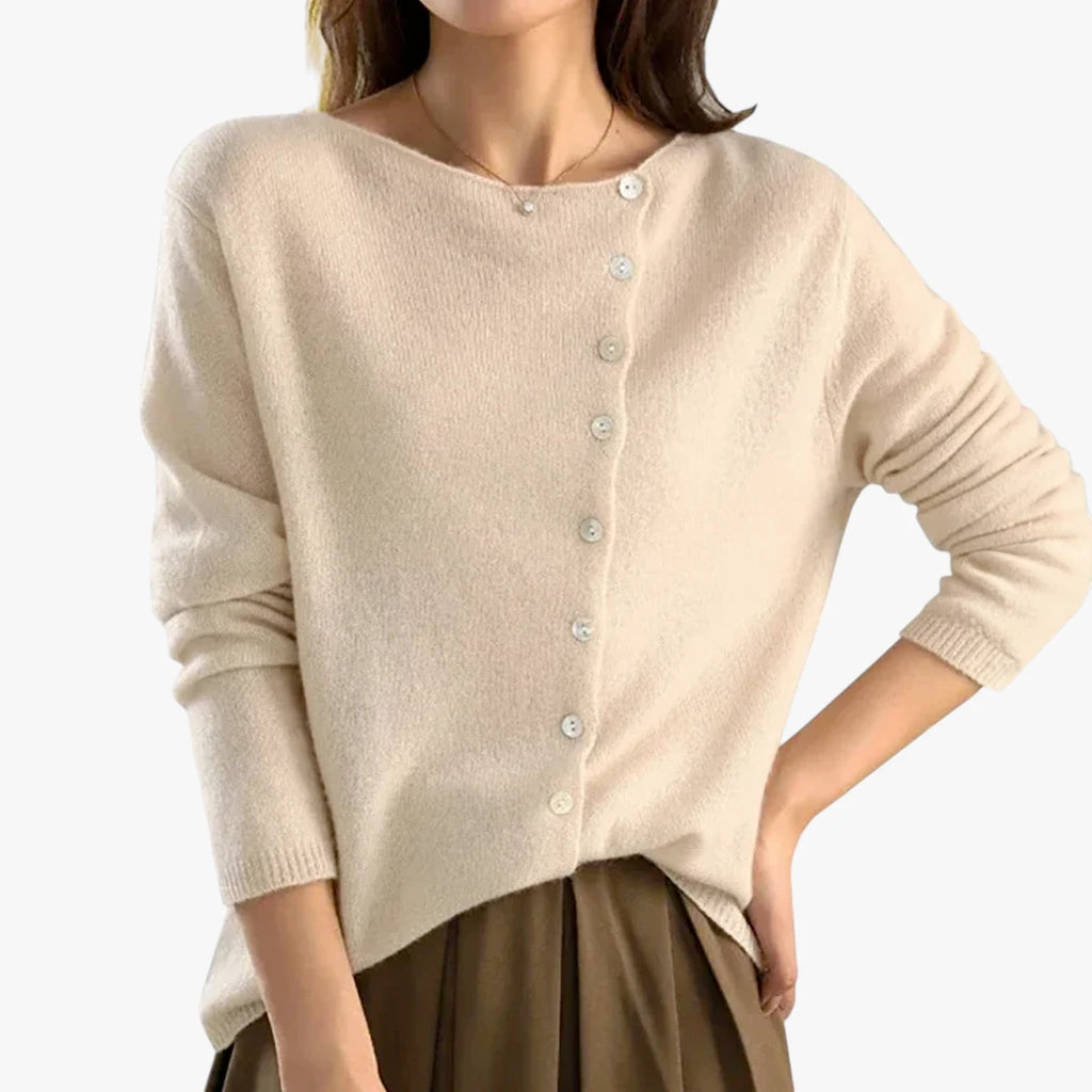 Dame Tynd Cardigan med V-Hals