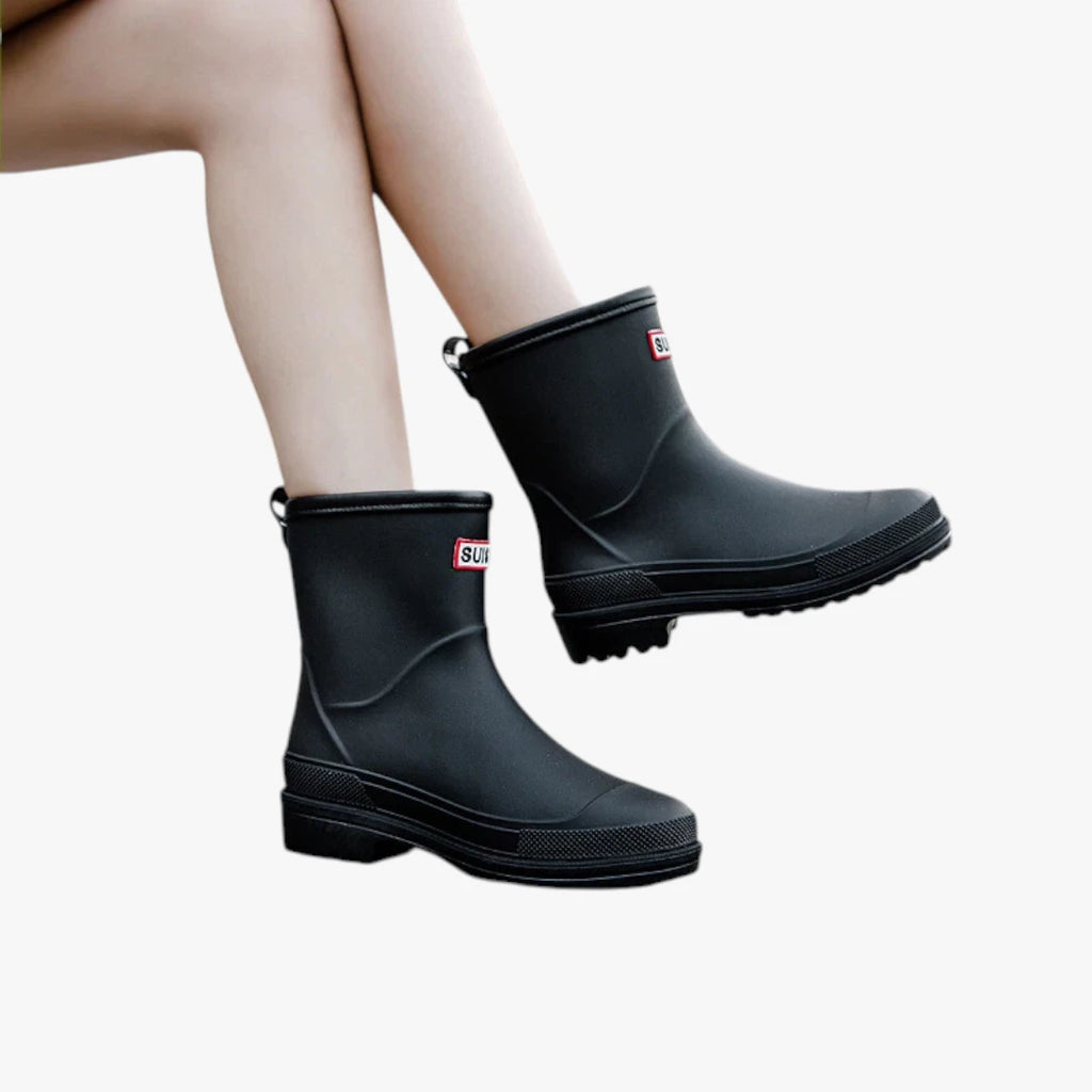 Dame Vandtætte Slip-on Gummistøvler med Hæl