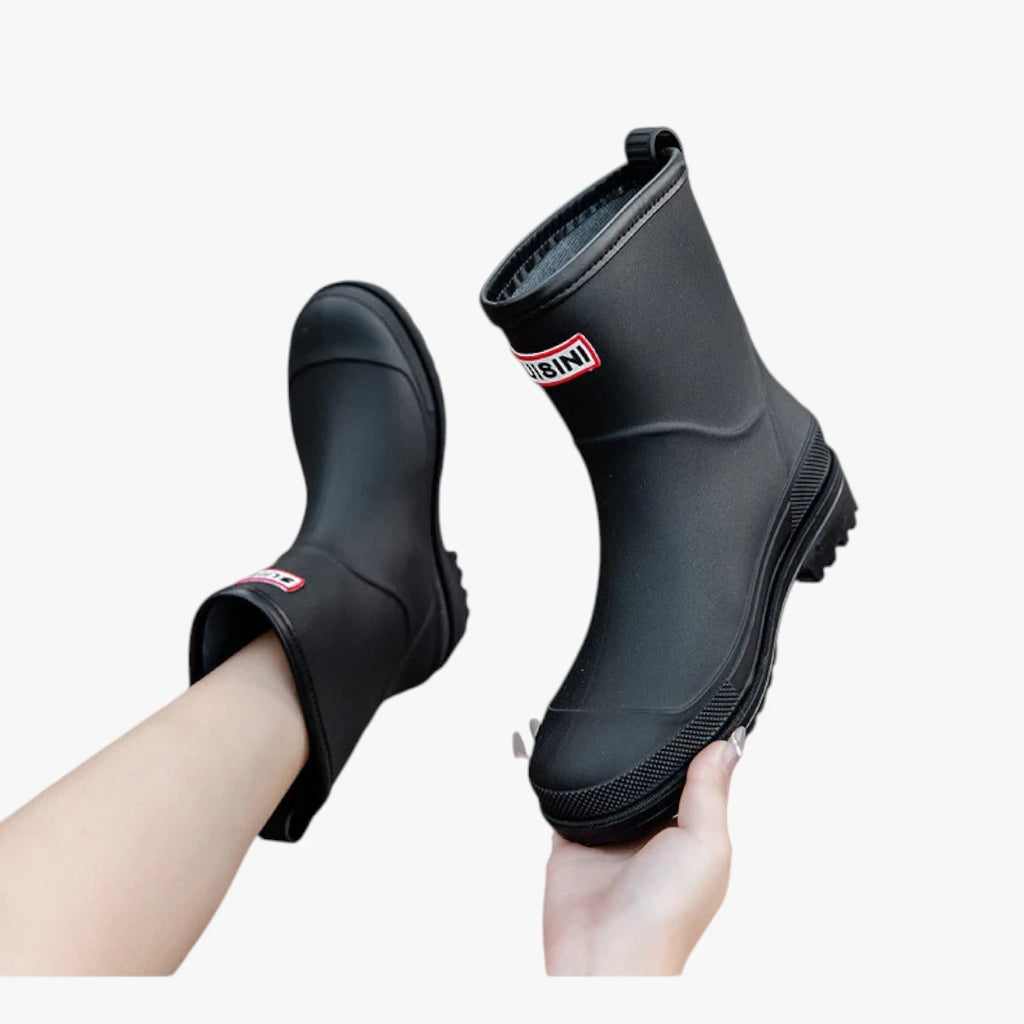 Dame Vandtætte Slip-on Gummistøvler med Hæl