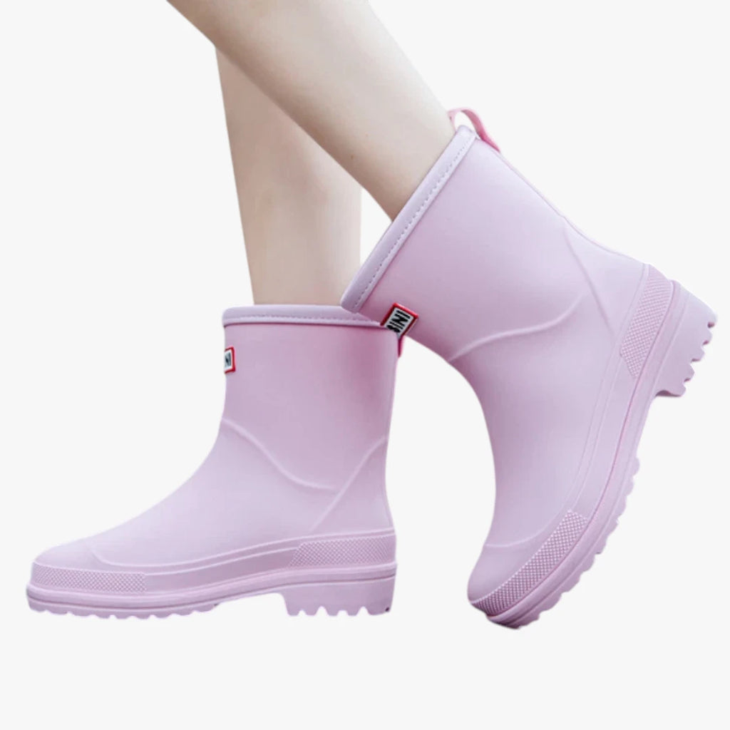 Dame Vandtætte Slip-on Gummistøvler med Hæl