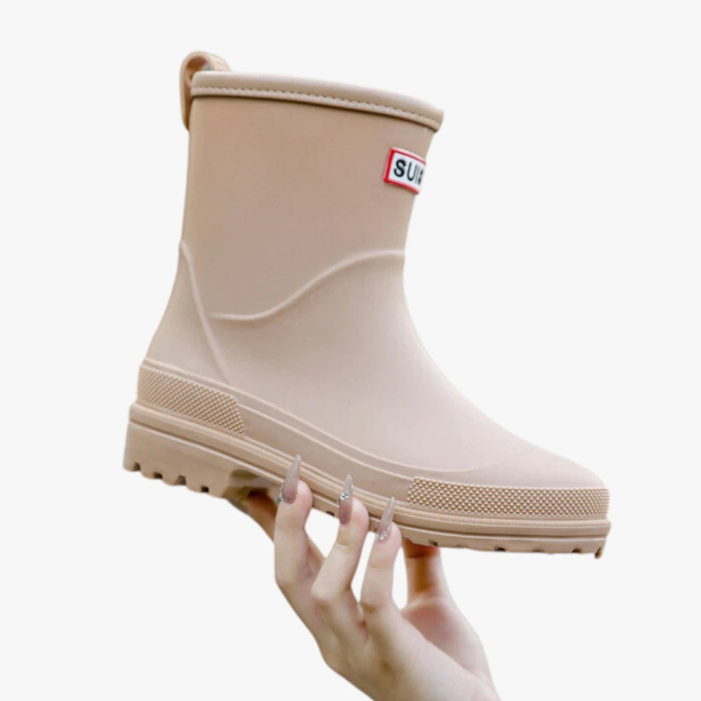 Dame Vandtætte Slip-on Gummistøvler med Hæl