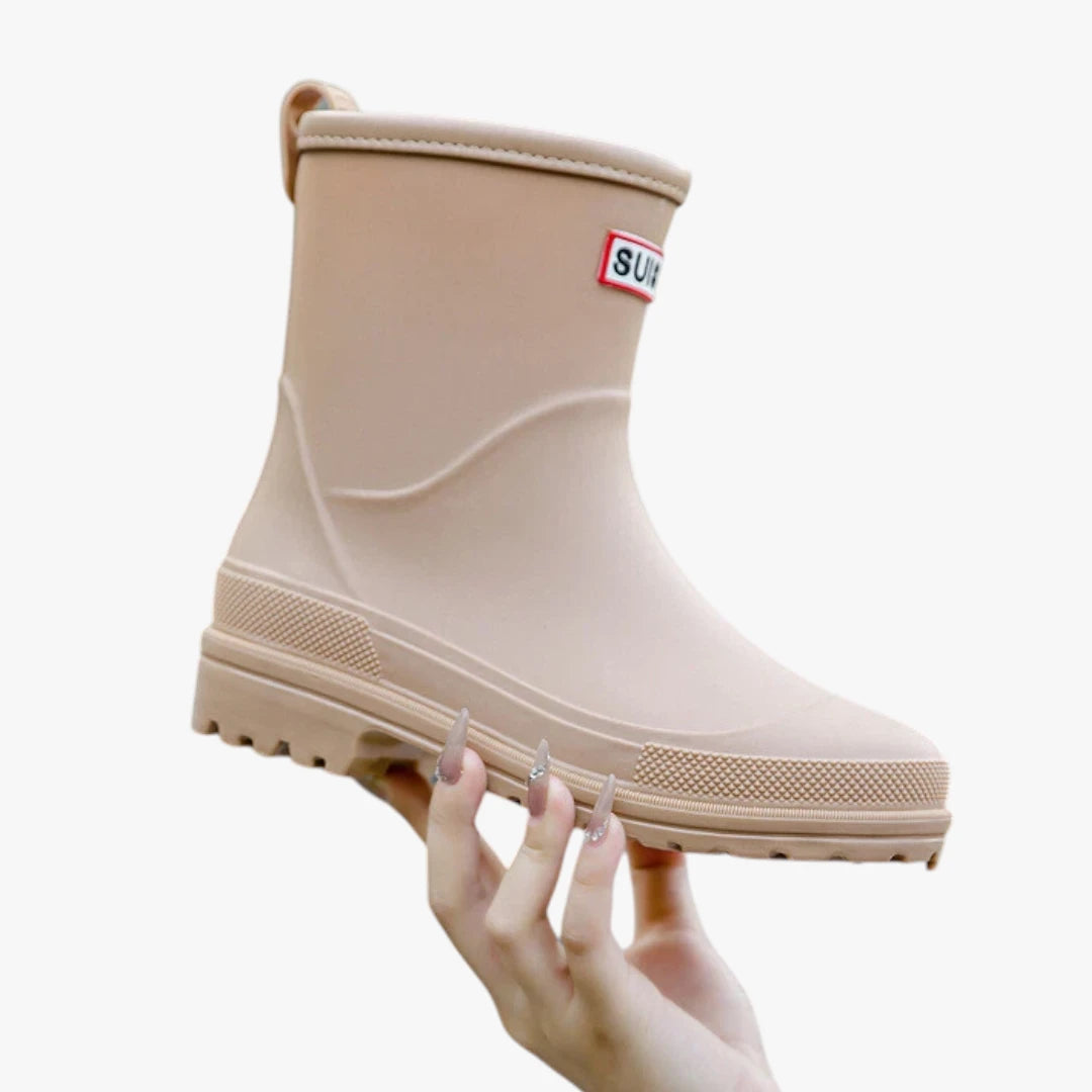 Dame Vandtætte Slip-on Gummistøvler med Hæl