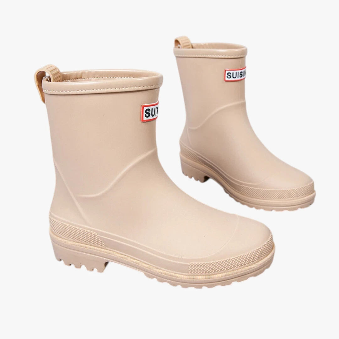 Dame Vandtætte Slip-on Gummistøvler med Hæl