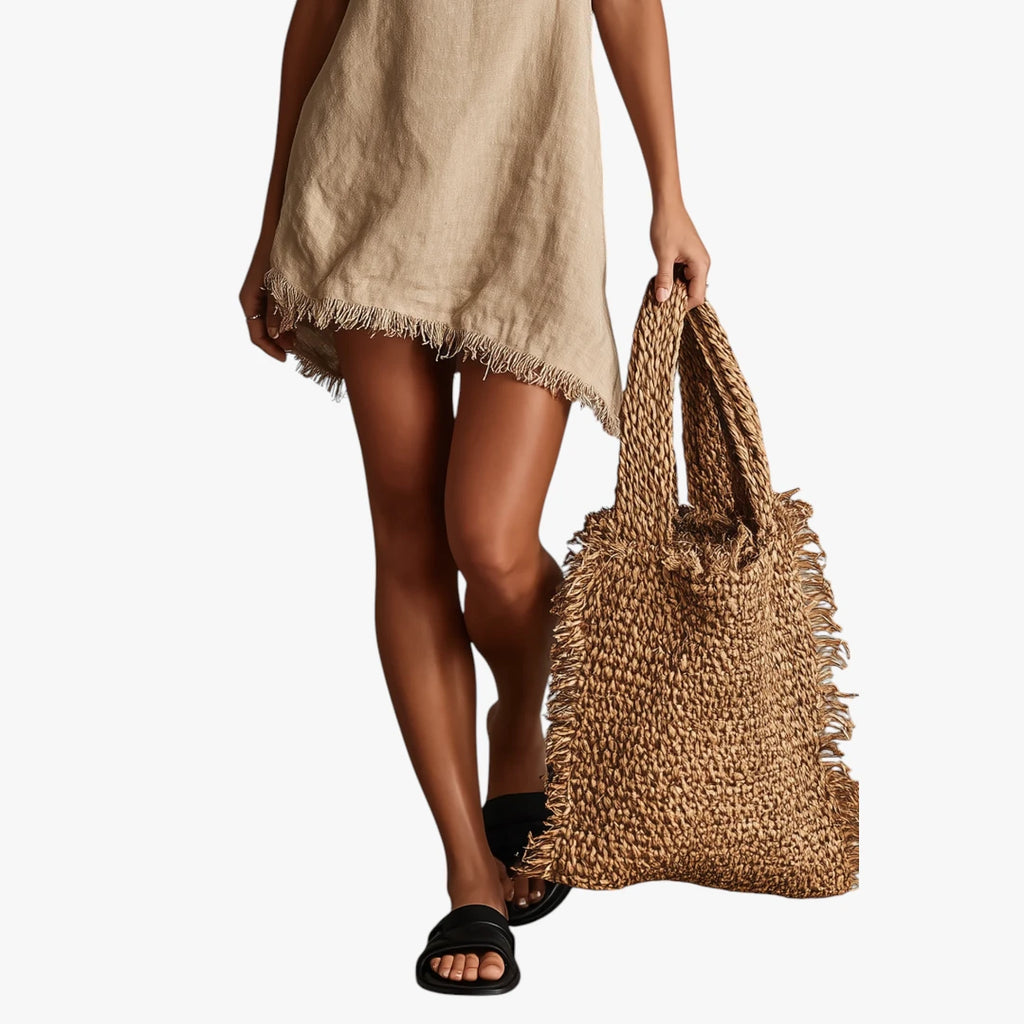 Dame Boho Mini Sommerkjole med Frynser