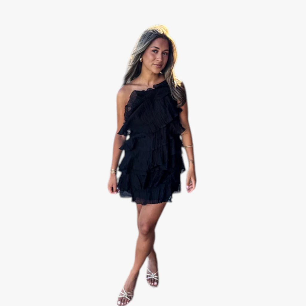 Dame Casual Mini Sommerkjole med Flæser