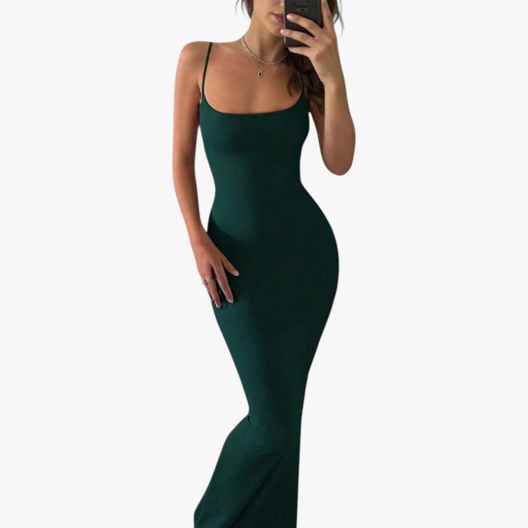 Dame Elegant Maxi Sommerkjole med Åben Ryg