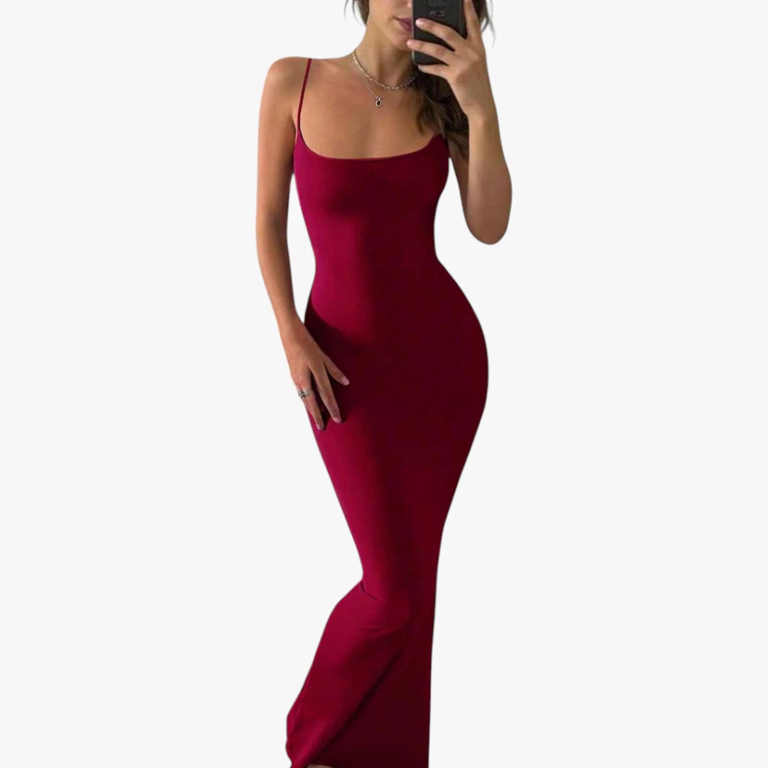 Dame Elegant Maxi Sommerkjole med Åben Ryg