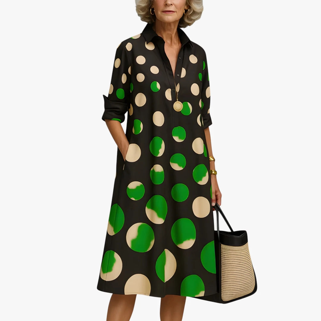 Dame Elegant Midi Sommerkjole med Knapper
