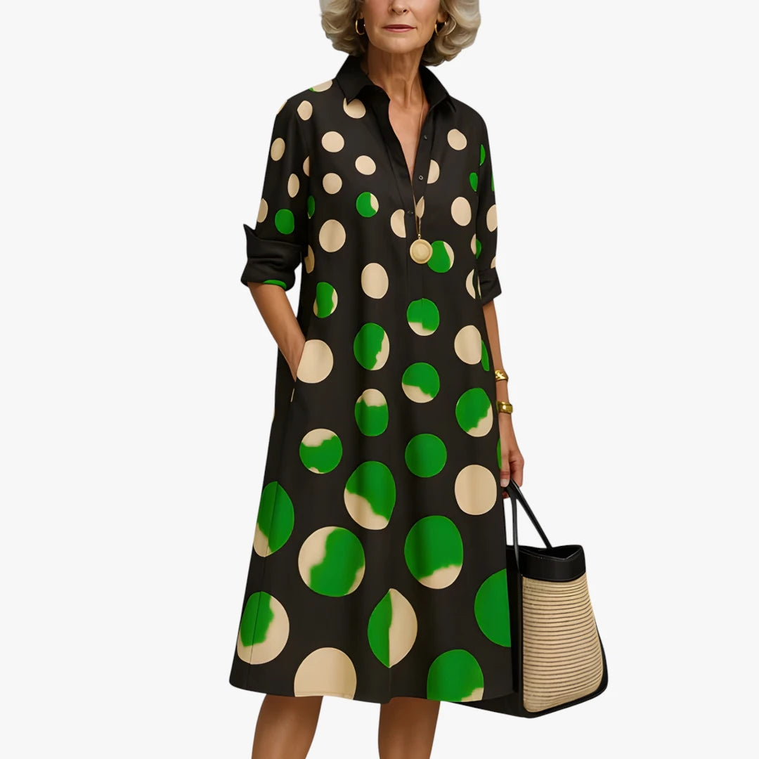 Dame Elegant Midi Sommerkjole med Knapper