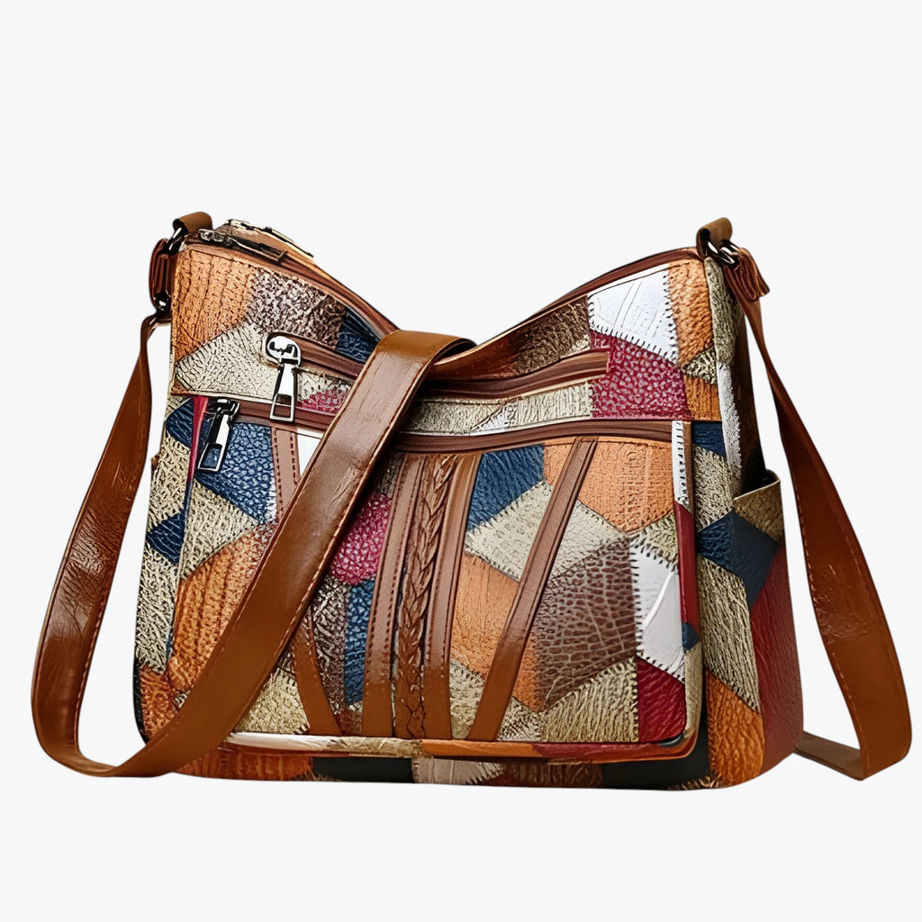 Dame Flettet Crossbody Taske med Mange Rum og Lynlås