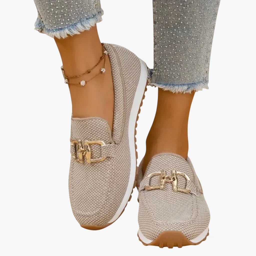 Dame Lette Flade Loafers med Slip-on og Lukked