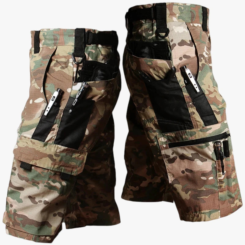 Herre Korte Cargo Shorts med Justerbar Rem og Sidelommer