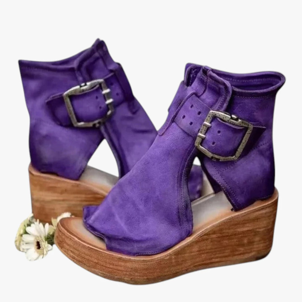Dame Plateau Gladiator Sandaler med Kilehæl og Rem