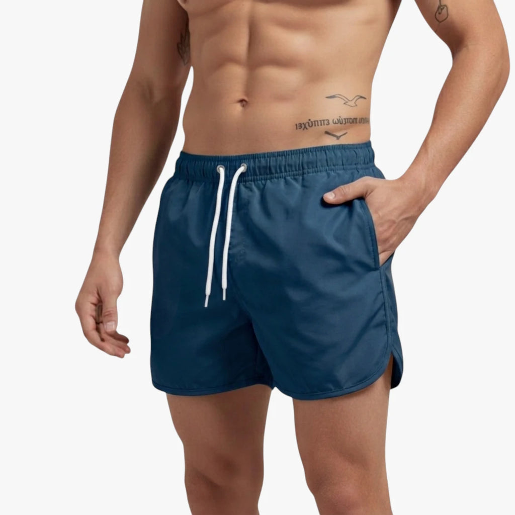 Herre Badeshorts med Snoretræk og Sideåbning
