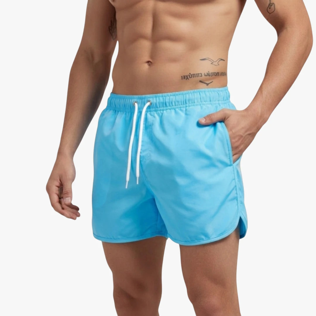 Herre Badeshorts med Snoretræk og Sideåbning