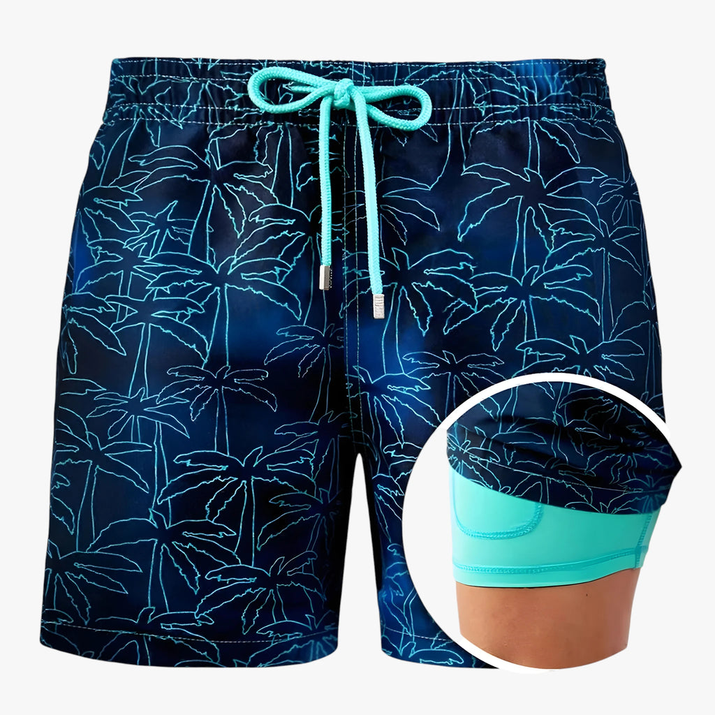 Herre Knælange Badeshorts med Sidelommer