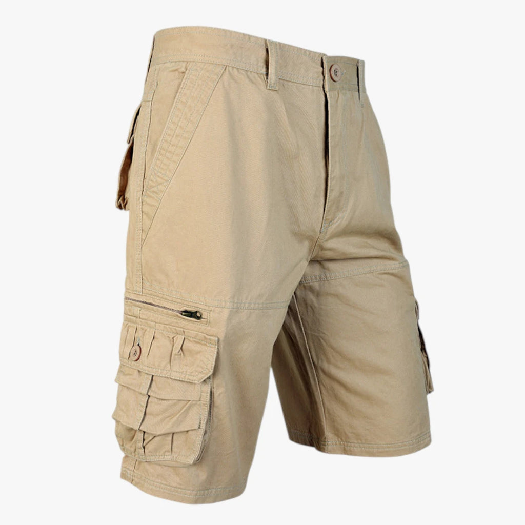 Herre Knælange Cargo Shorts med Knapper og Sidelommer
