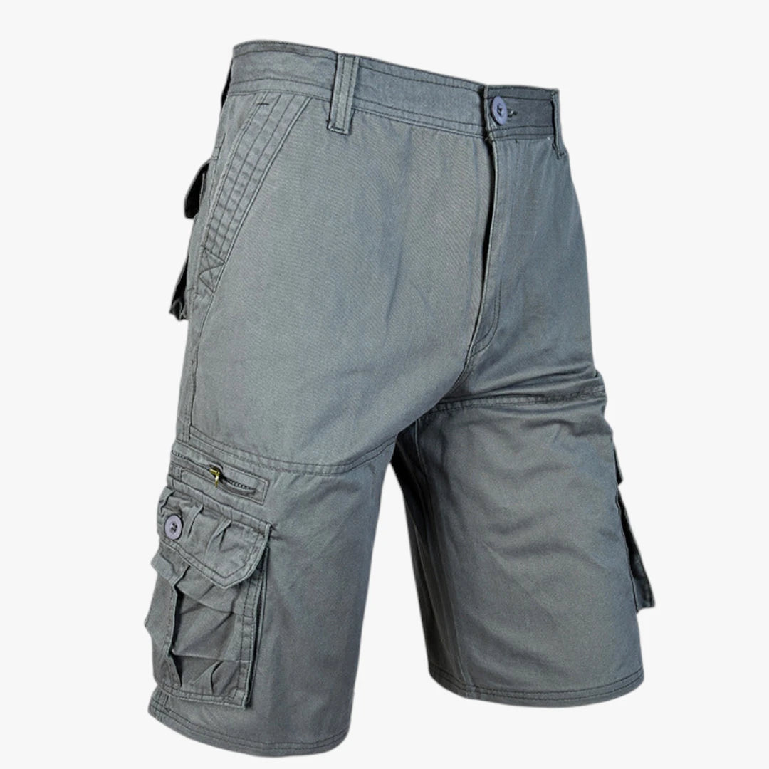 Herre Knælange Cargo Shorts med Knapper og Sidelommer