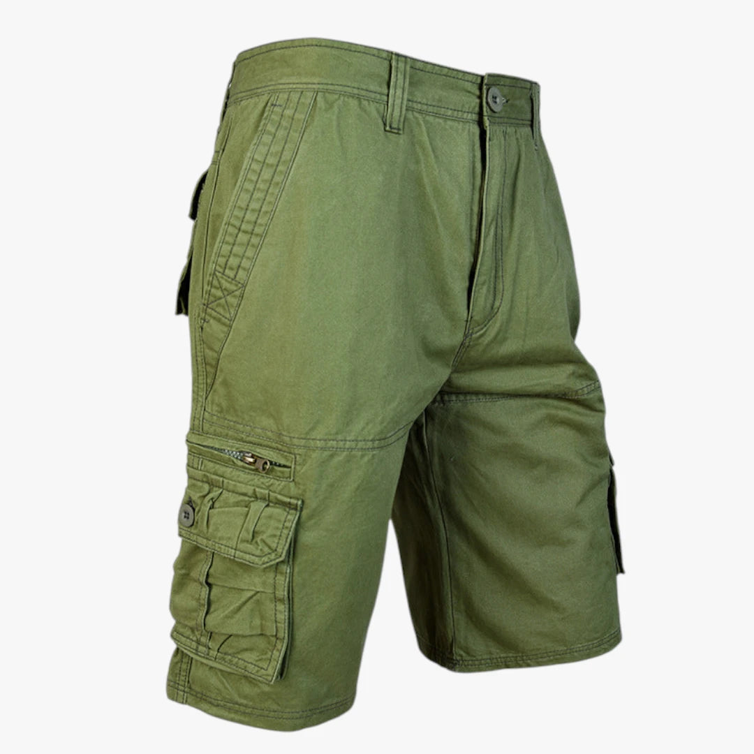 Herre Knælange Cargo Shorts med Knapper og Sidelommer