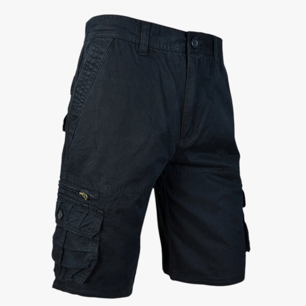 Herre Knælange Cargo Shorts med Knapper og Sidelommer