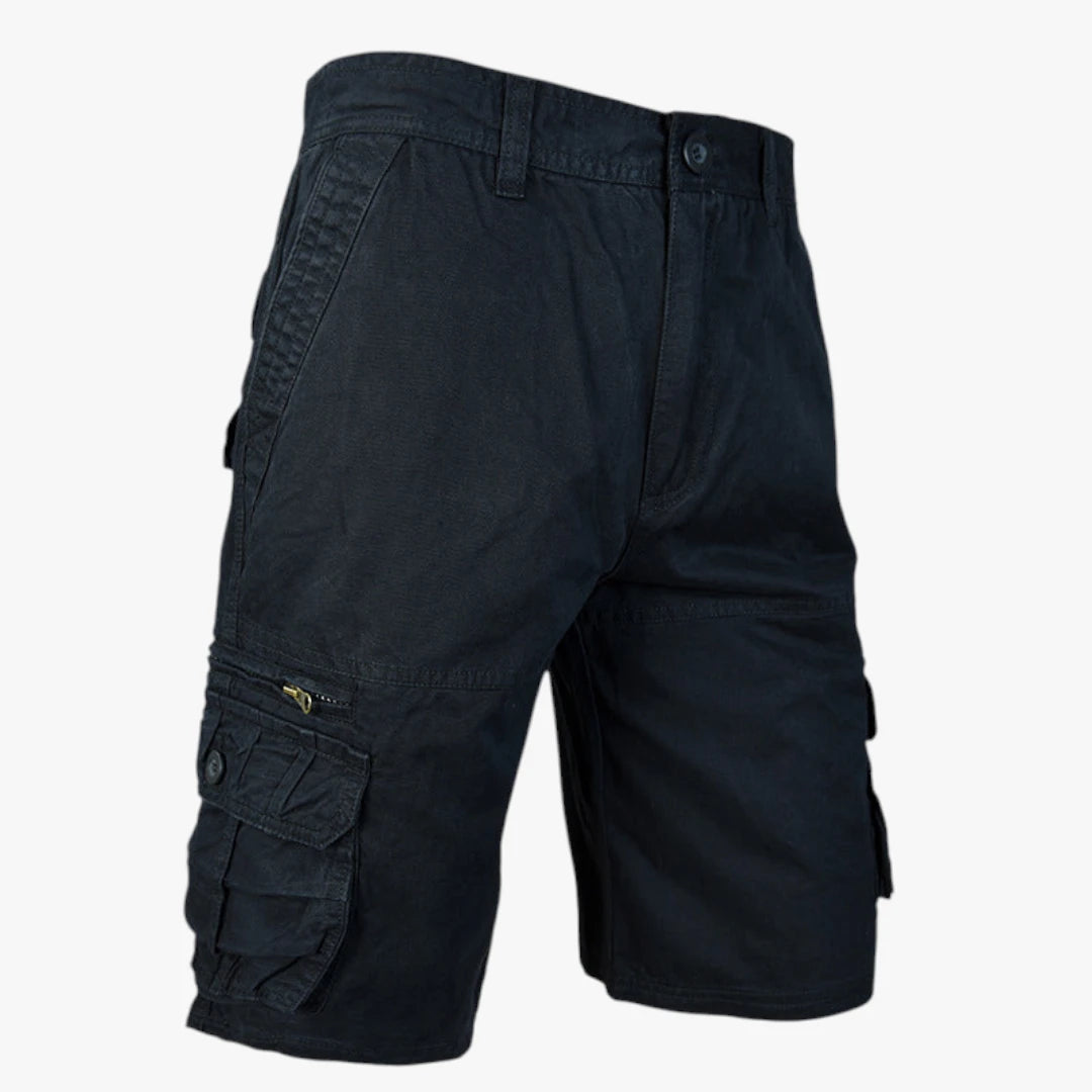 Herre Knælange Cargo Shorts med Knapper og Sidelommer