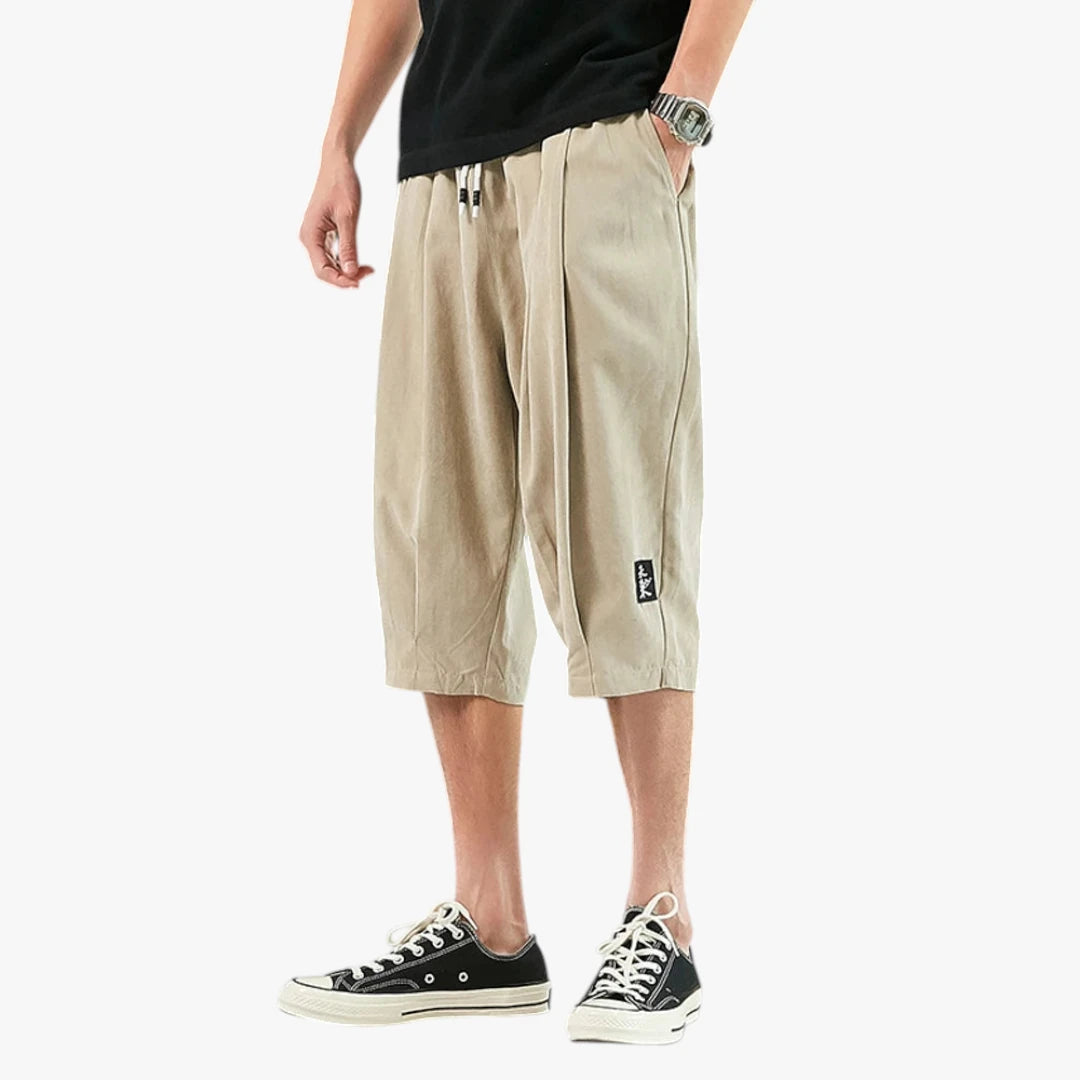 Herre Knælange Løse Shorts med Snøre