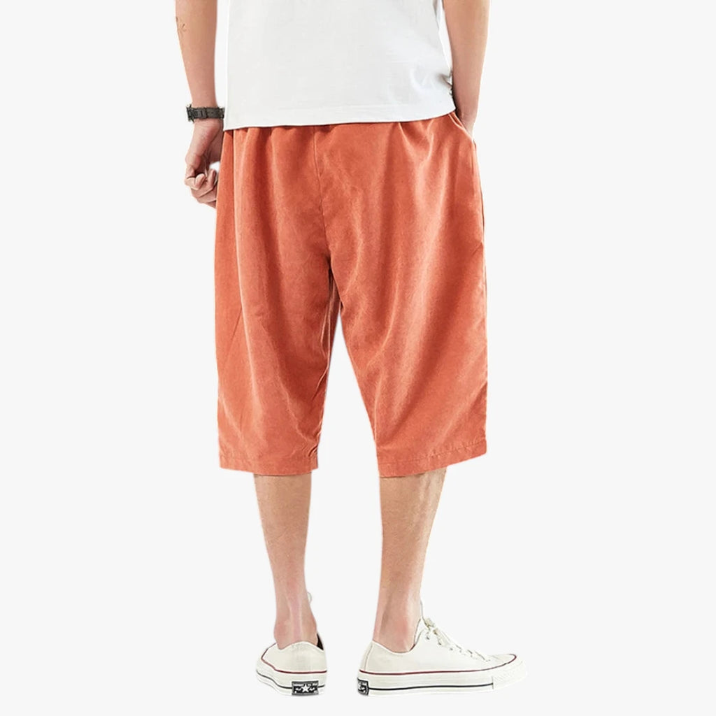 Herre Knælange Løse Shorts med Snøre