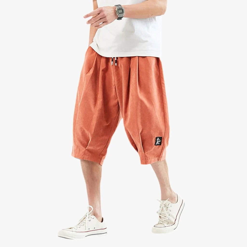 Herre Knælange Løse Shorts med Snøre