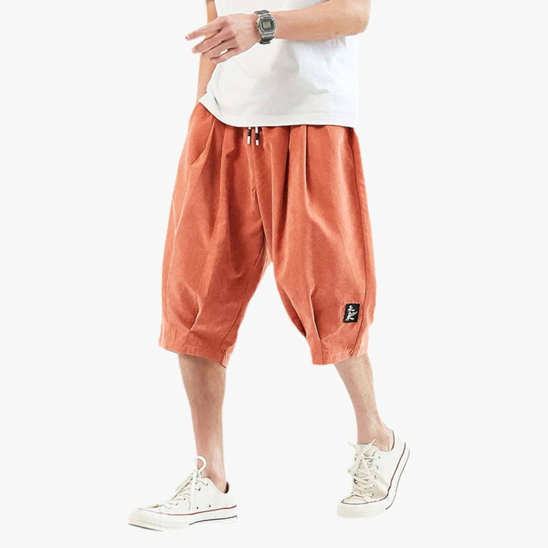 Herre Knælange Løse Shorts med Snøre