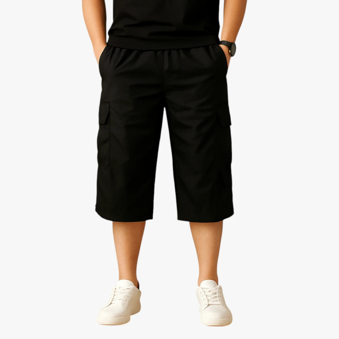 Herre Lange Cargoshorts med Lommer og Knapper