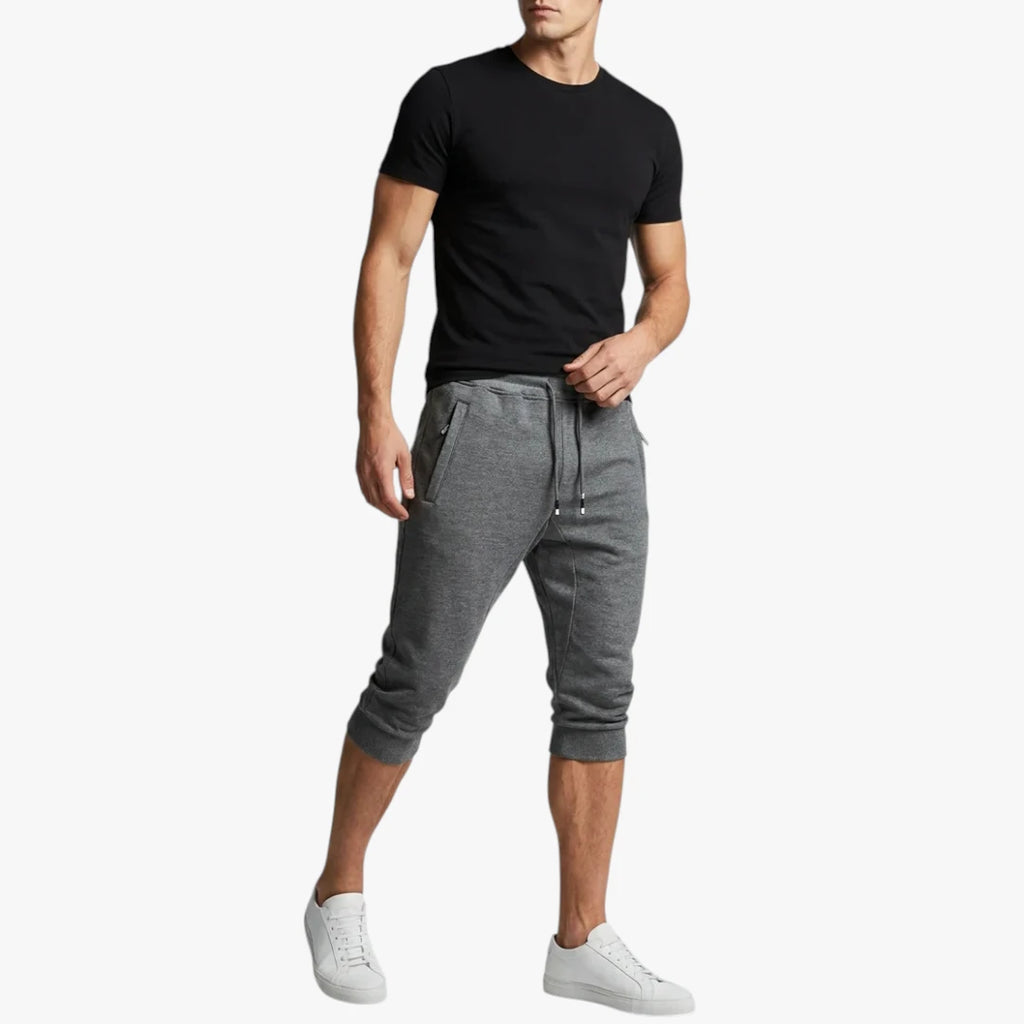 Herre Lange Træningsshorts med Sidelommer og Lynlås
