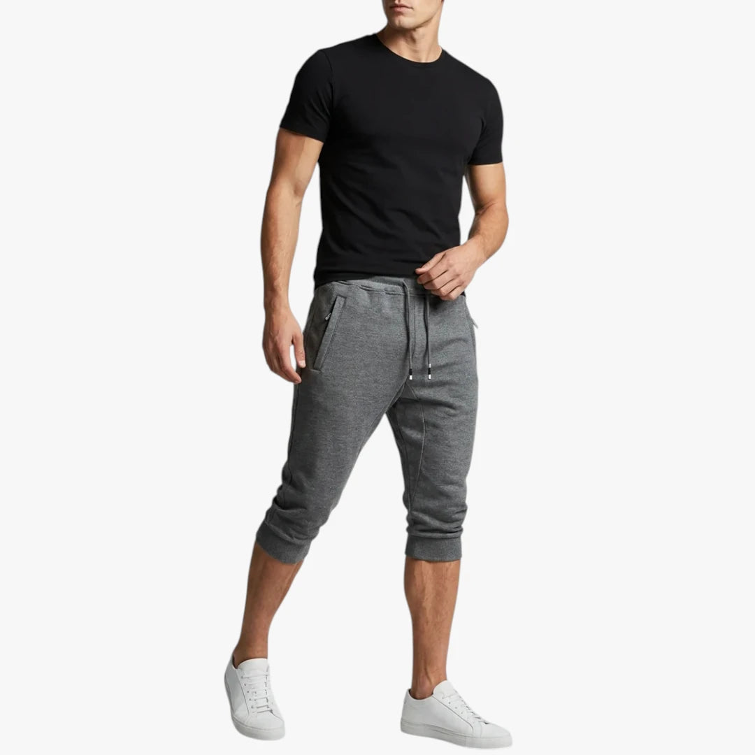 Herre Lange Træningsshorts med Sidelommer og Lynlås