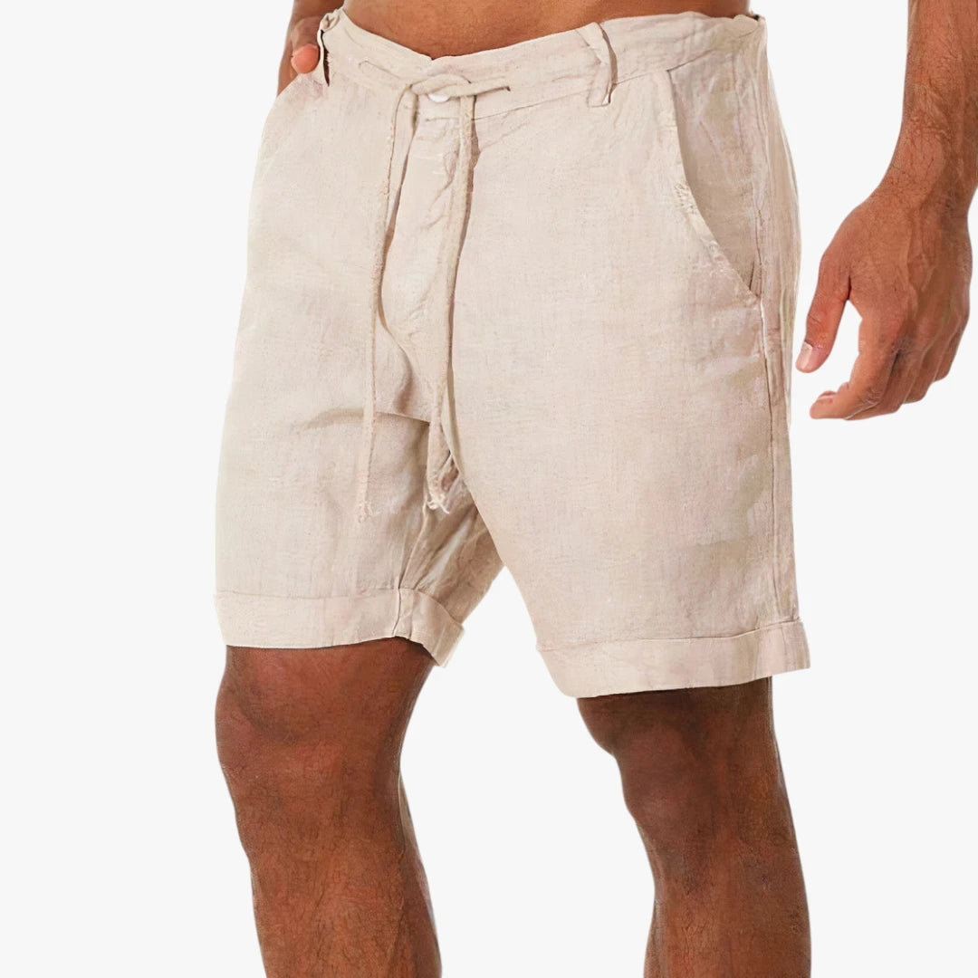 Herre Løse Shorts med Knapper og Snoretræk