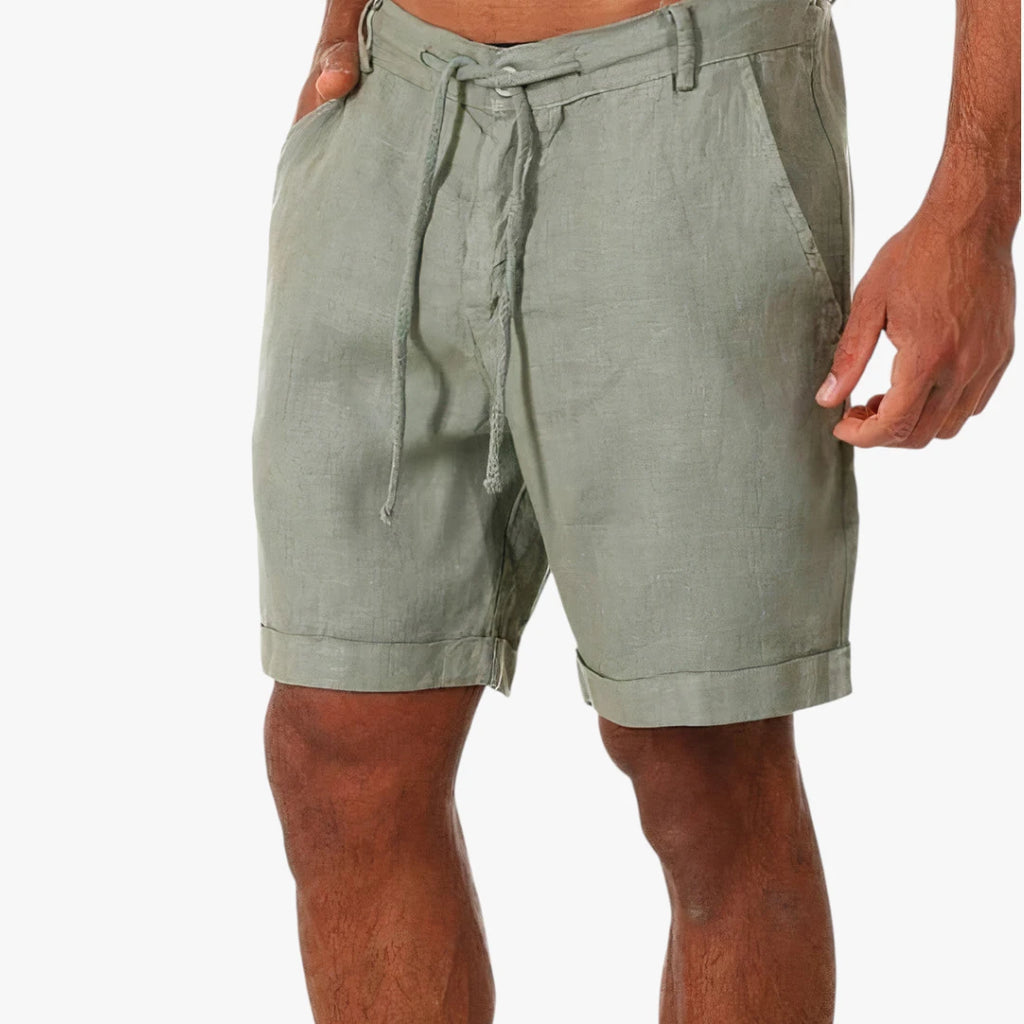 Herre Løse Shorts med Knapper og Snoretræk