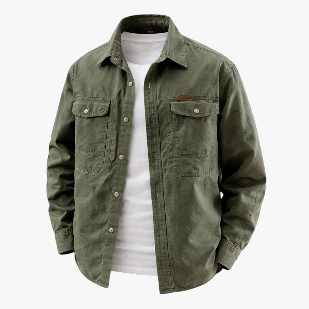 Herre Oversize Overgangsjakke med Knaplukning