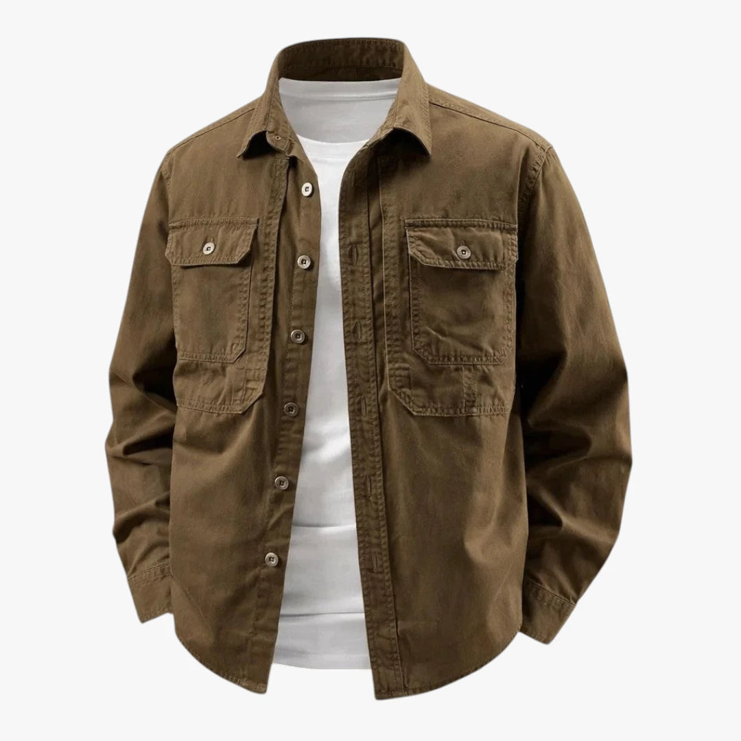 Herre Oversize Overgangsjakke med Knaplukning