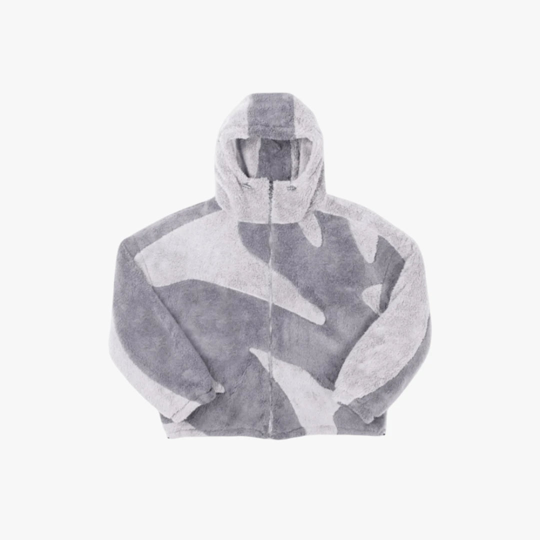 Herre Oversized Hætte Vinterjakke med Lynlås op