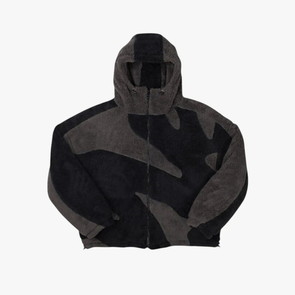 Herre Oversized Hætte Vinterjakke med Lynlås op