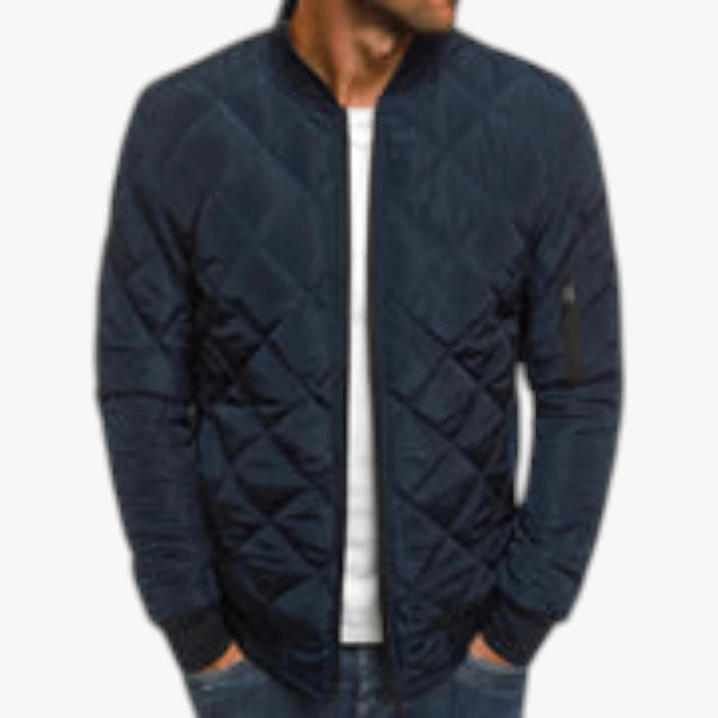 Herre Quiltet Oversize Vinterjakke med For