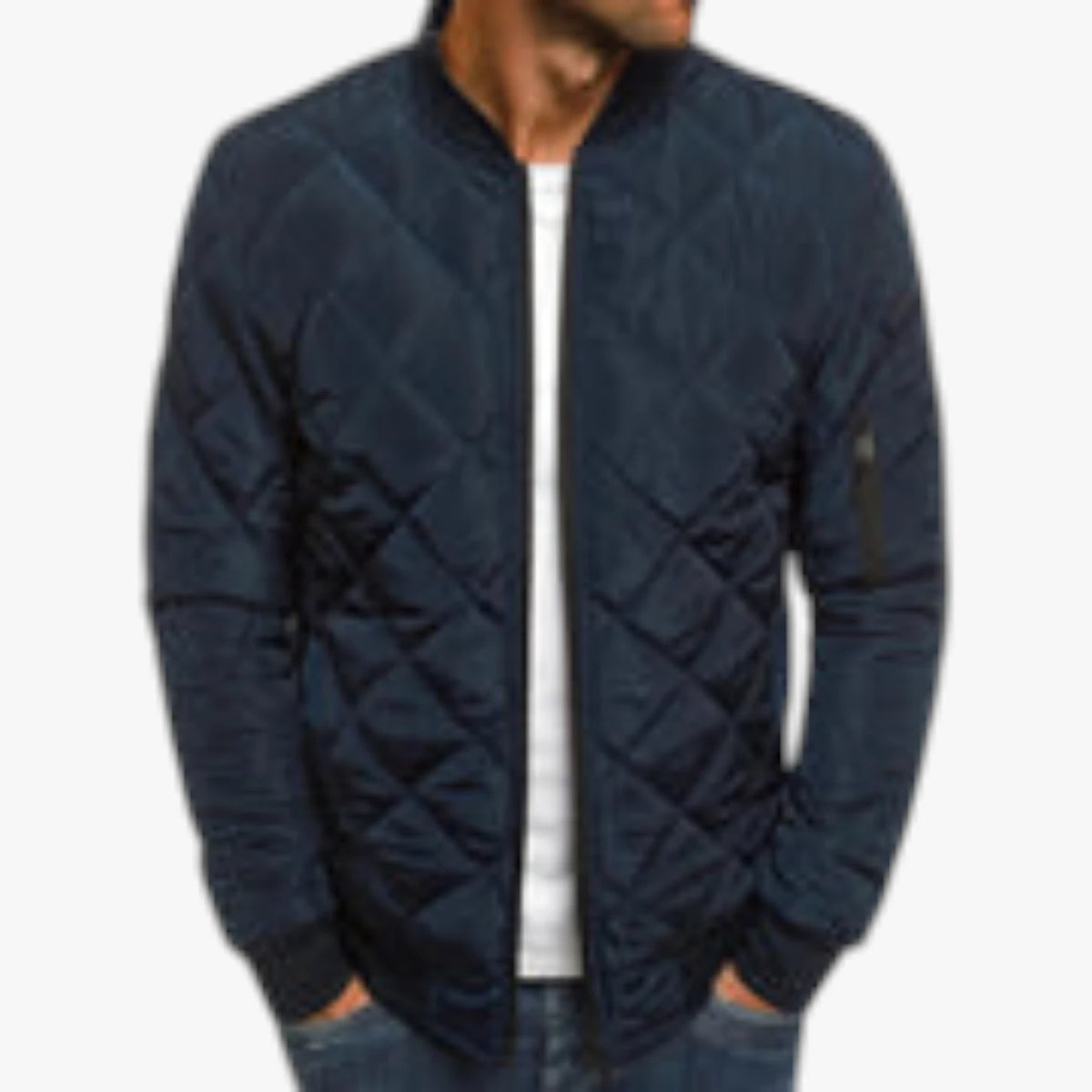 Herre Quiltet Oversize Vinterjakke med For