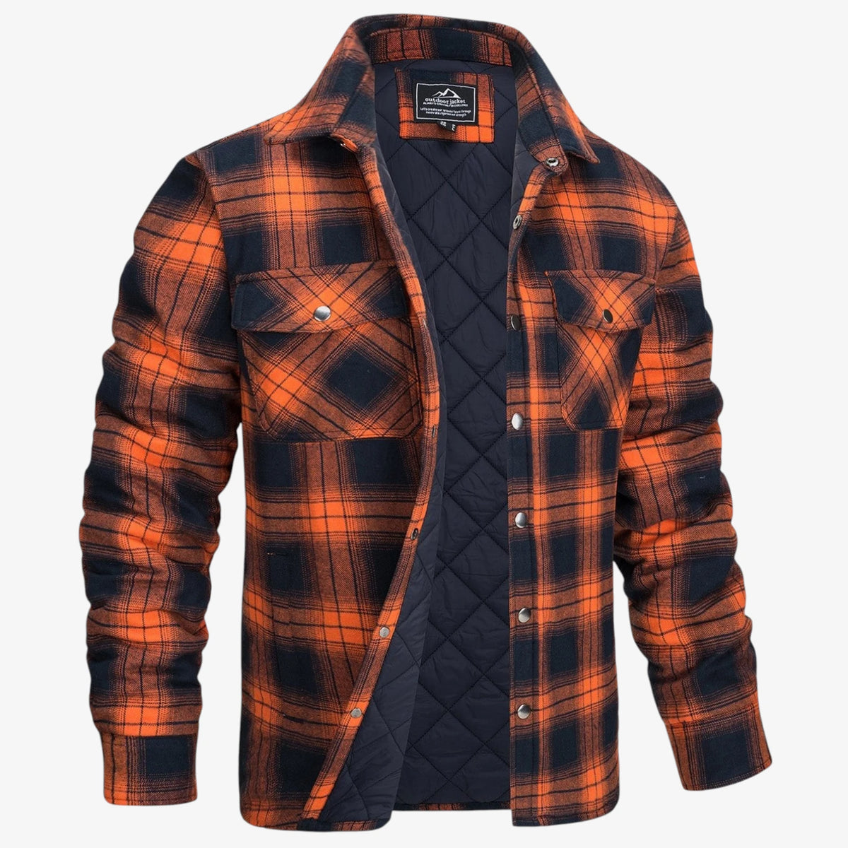 Herre Quiltet Slim Fit Vinterjakke med For