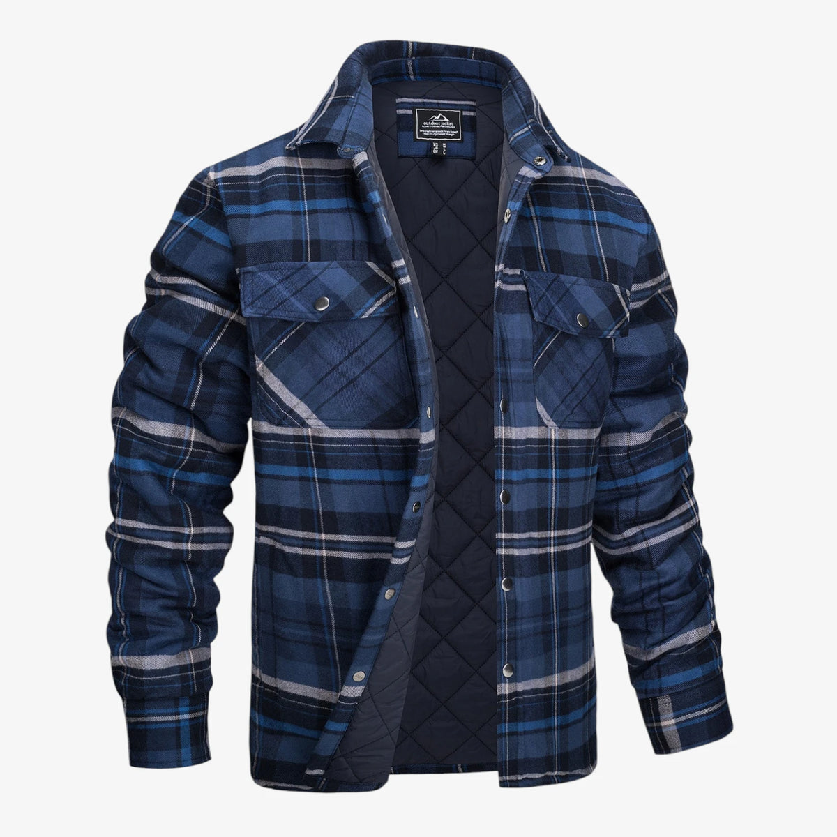 Herre Quiltet Slim Fit Vinterjakke med For
