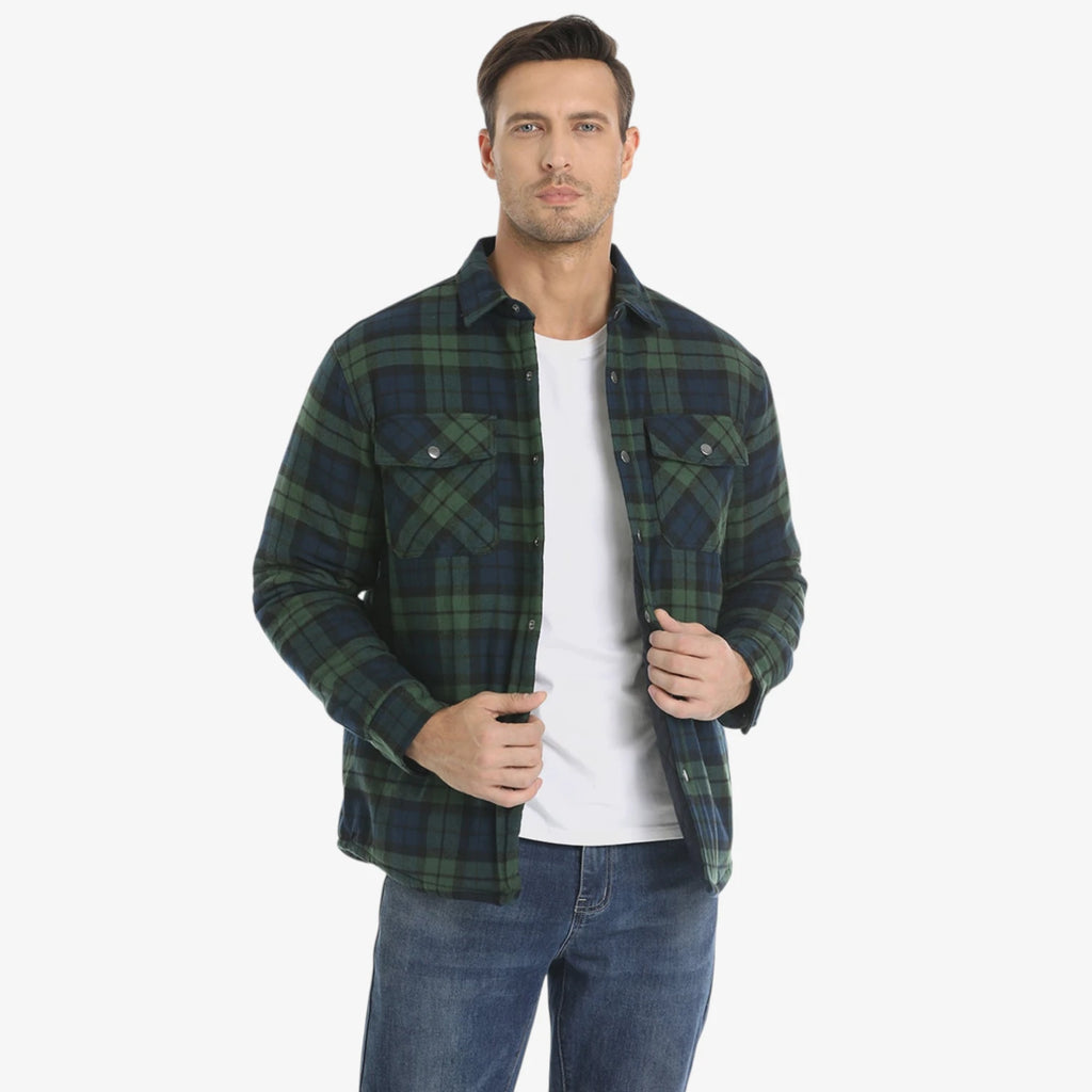Herre Quiltet Slim Fit Vinterjakke med For